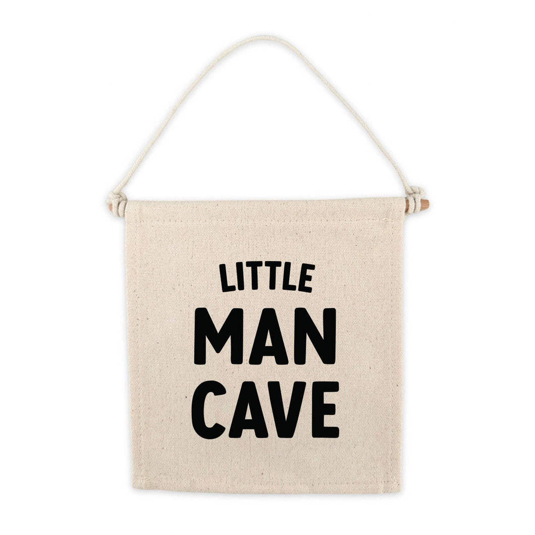 Little Man Cave Canvas Hang Sign - Boys Canvas Decor