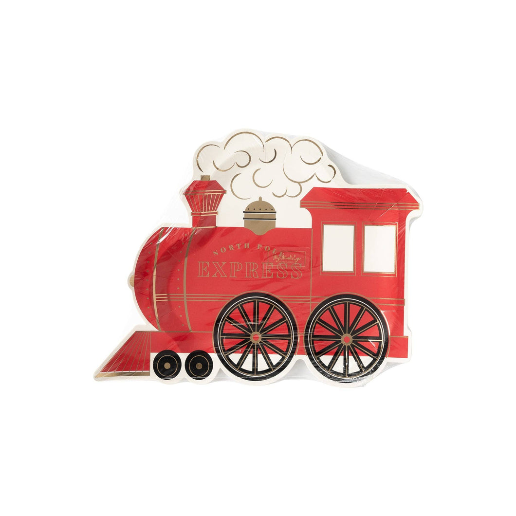 Christmas North Pole Express Train Shaped Plate