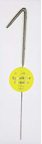 Meri Meri Silver Sparkler Number 0 to 9 Candles + Heart & Star shaped options - Lemonade Party Box