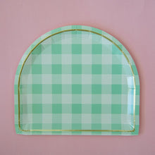 Load image into Gallery viewer, Green Gingham Dinner Plate Set
