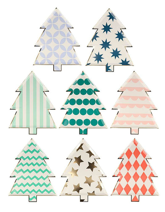 Meri Meri Patterned Christmas Tree Plates