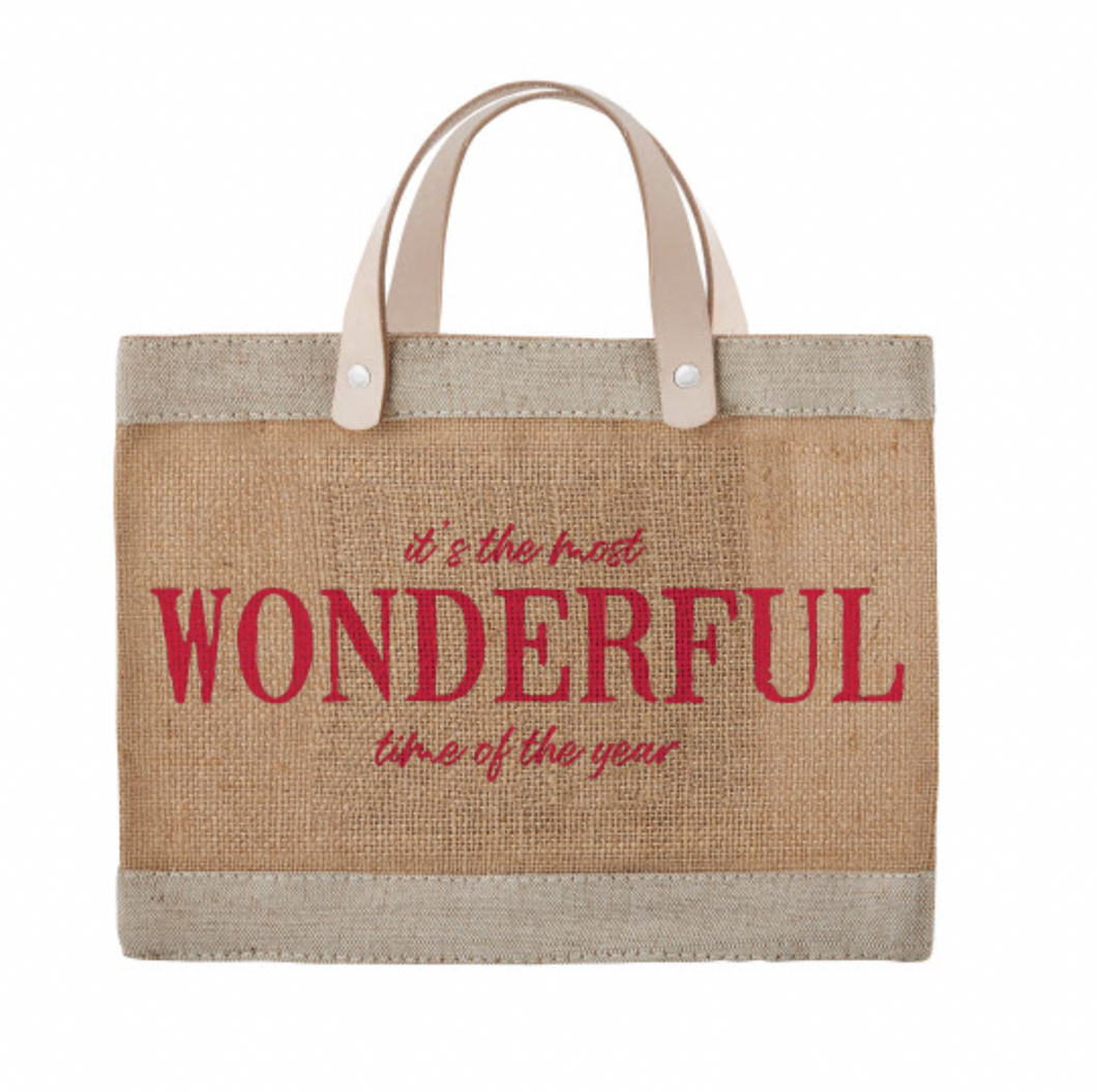 Holiday Jute Tote - Most Wonderful Time