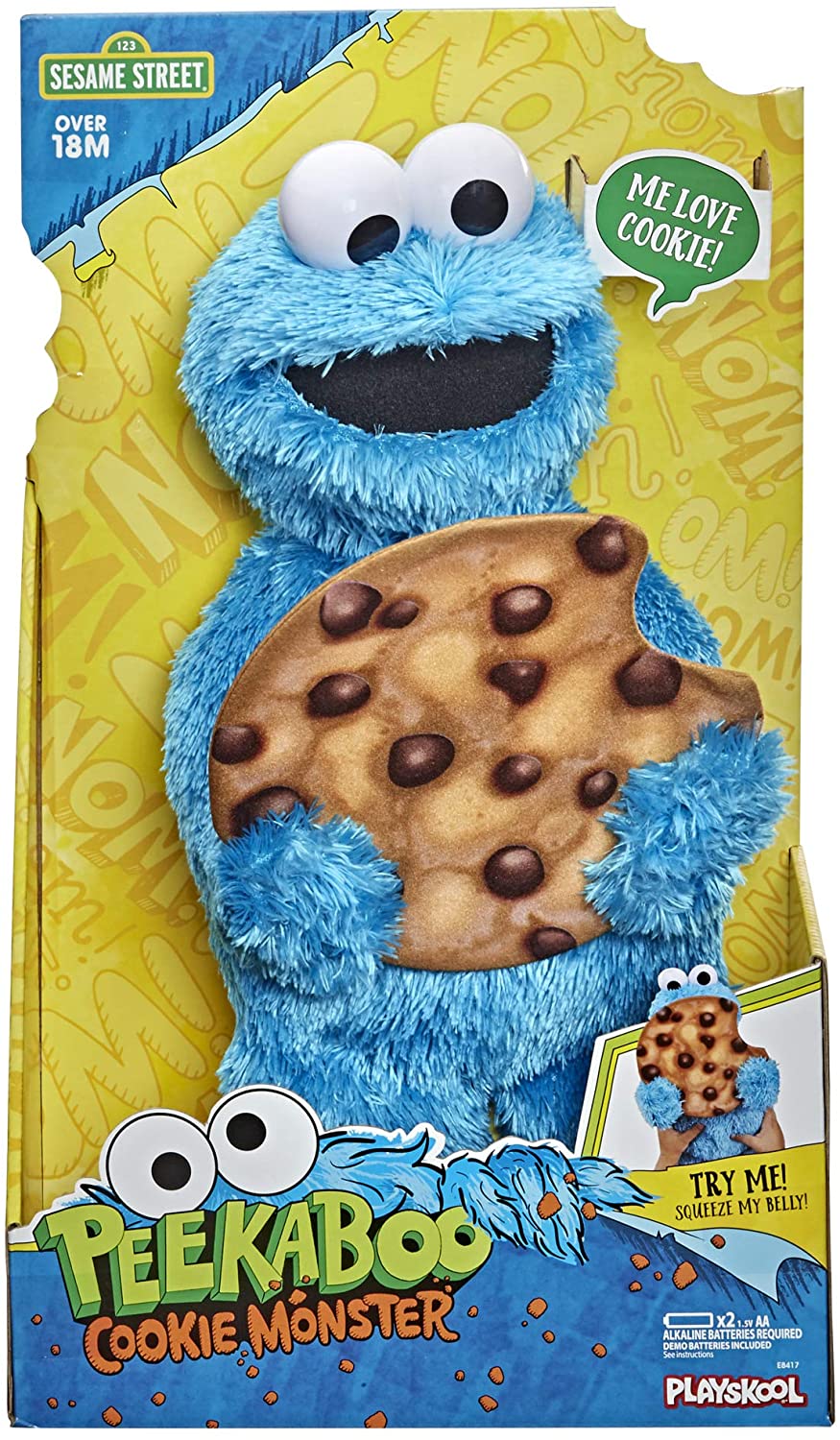 Sesame Street Peekaboo Cookie Monster Talking 13-Inch Plush Toy