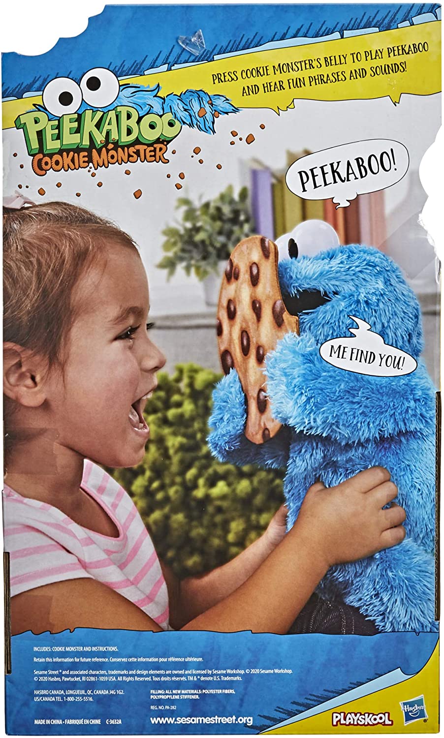 Sesame Street Peekaboo Cookie Monster Talking 13-Inch Plush Toy