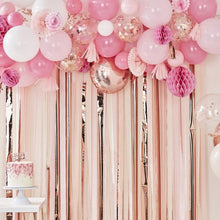 Load image into Gallery viewer, Blush And Peach Balloon And Fan Garland Party Backdrop - Lemonade Party Box
