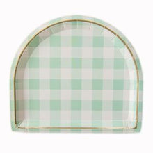 Load image into Gallery viewer, Green Gingham Dinner Plate Set
