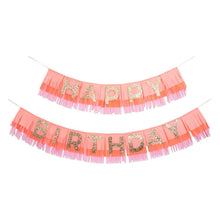 Load image into Gallery viewer, Meri Meri Pink Happy Birthday Fringe Garland
