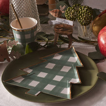 Load image into Gallery viewer, Meri Meri Green Gingham Christmas Tree Plates
