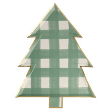 Load image into Gallery viewer, Meri Meri Green Gingham Christmas Tree Plates
