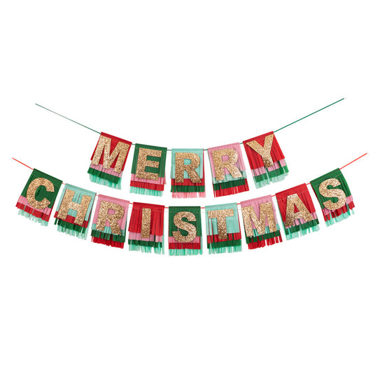 Merry Christmas Fringe Garland by Meri Meri