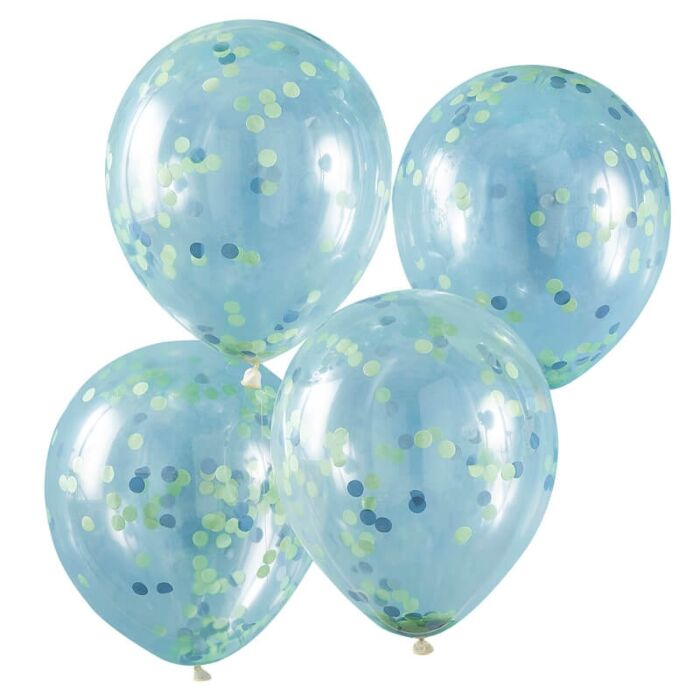 Blue & Green Confetti Balloons
