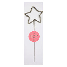 Load image into Gallery viewer, Meri Meri Silver Sparkler Number 0 to 9 Candles + Heart &amp; Star shaped options - Lemonade Party Box
